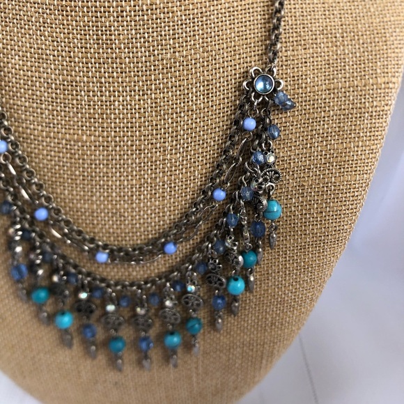 Vtg Multi-Layered Bib Necklace - Picture 4 of 10